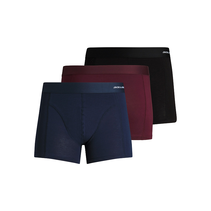 Jack & Jones 12198852 Boxer-Unterhose Schwarz, Bordeaux, Navy