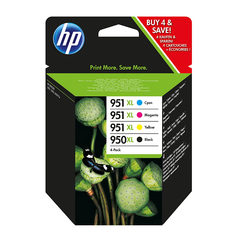 HP 950XL High Yield Black/951XL High Yield Cyan/Magenta/Yellow 4-pack Original Ink Cartridges Druckerpatrone 4 Stück(e) Hohe (XL-) Ausbeute Schwarz, Cyan, Magenta, Gelb