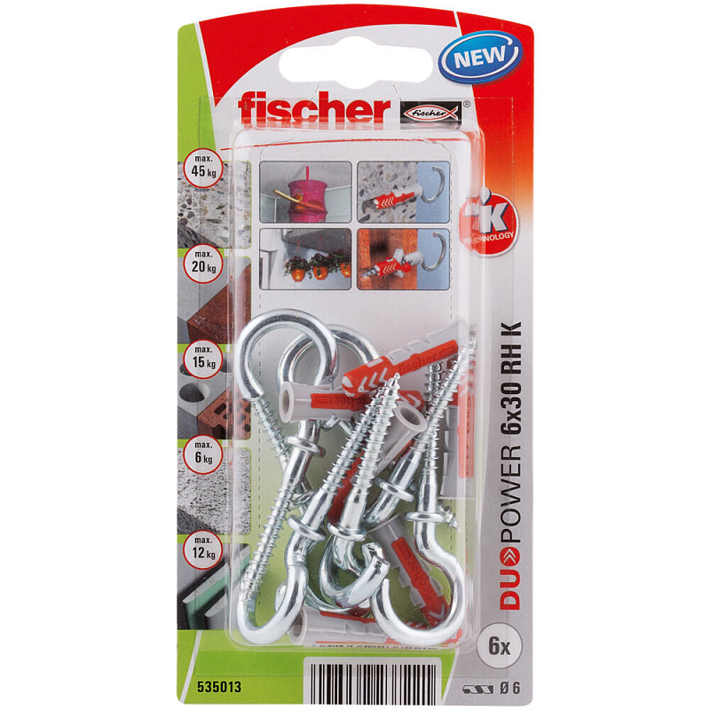 Fischer 535013 Schraubanker/Dübel 6 Stück(e) Schrauben- & Dübelsatz 30 mm