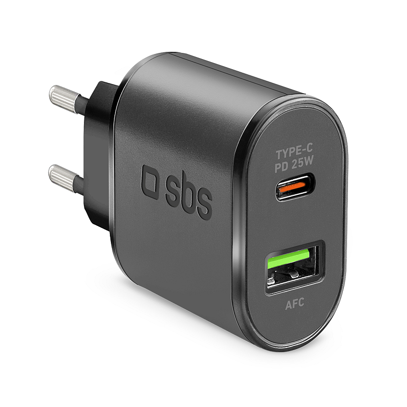 SBS TETRPD25W Ladegerät für Mobilgeräte Smartphone, Tablets Schwarz AC Schnellladung Drinnen