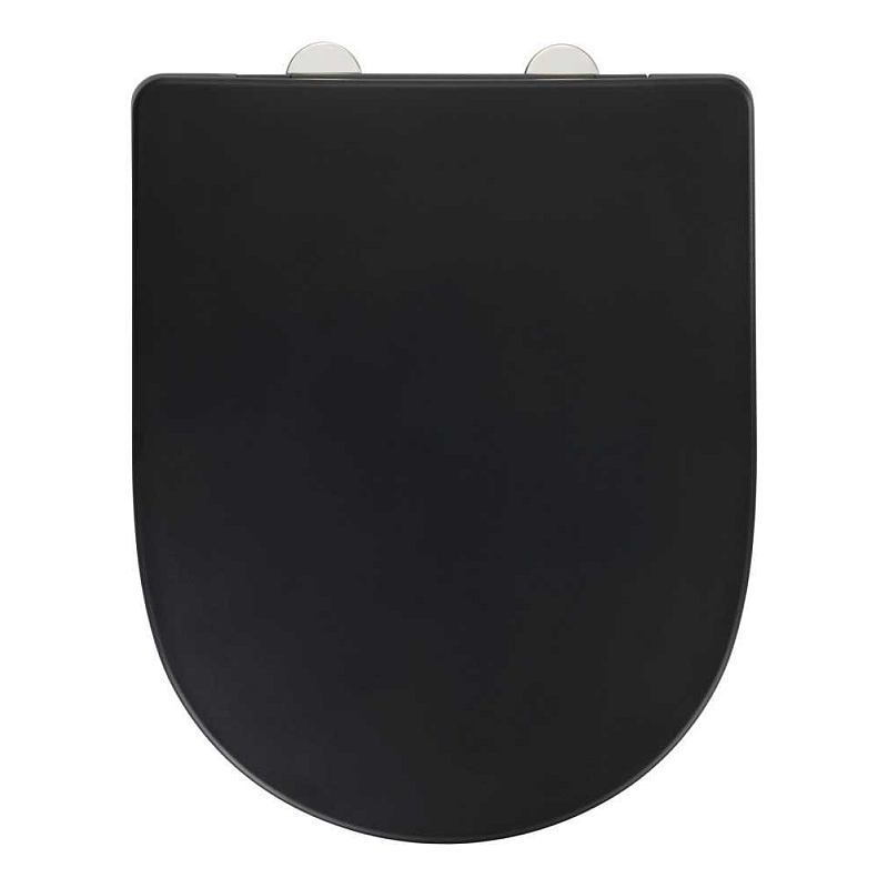 WENKO 24989100 Toilettensitz Harter Toilettensitz Duroplast Schwarz