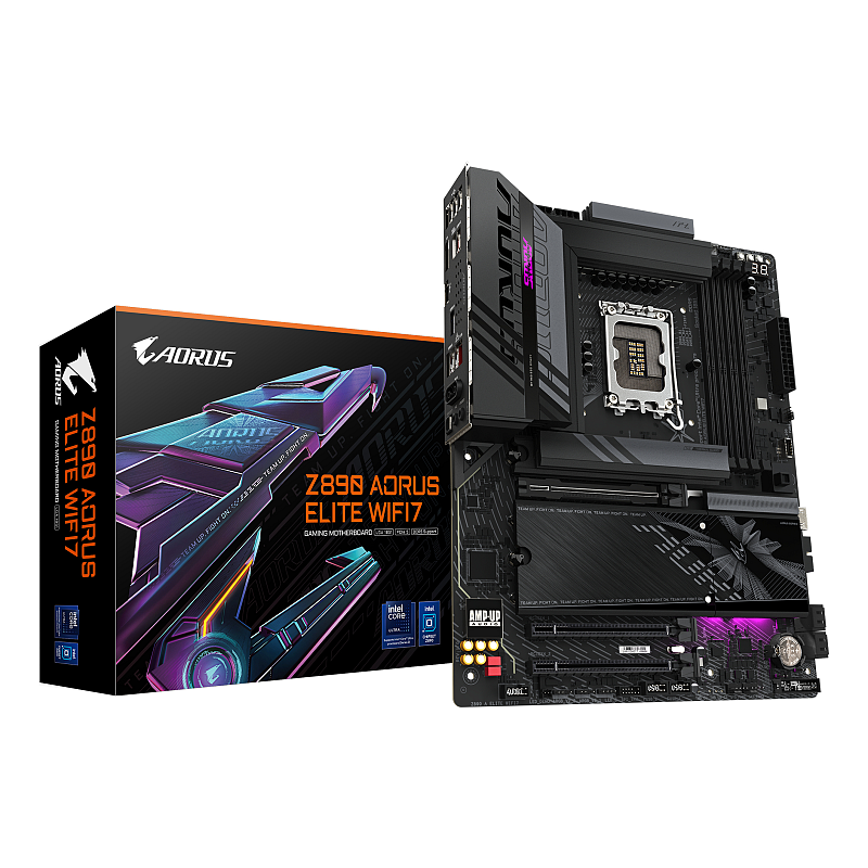 GIGABYTE Z890 AORUS ELITE WIFI7 Mainboard - Unterstützt Intel Core Ultra (Serie 2) CPUs, 16+1+2 Phasen VRM, bis zu 8800MHz DDR5 (OC), 1xPCIe 5.0 + 3xPCIe 4.0, Wi-Fi 7, 2.5GbE LAN, Thunderbolt 4