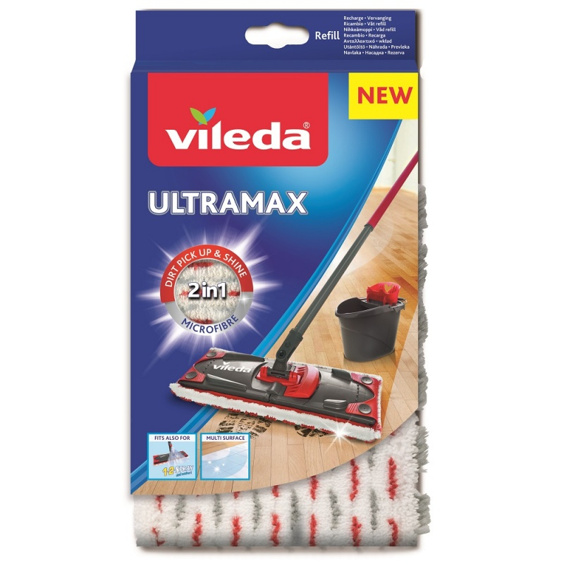 Vileda 4023103201262 Mop-Zubehör Wischbezug Rot, Weiß