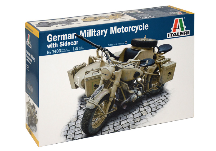 Italeri 7403 Military motorcycle model Montagesatz 1:9