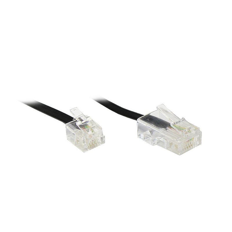Alcasa RJ11 - RJ45, 6m Schwarz