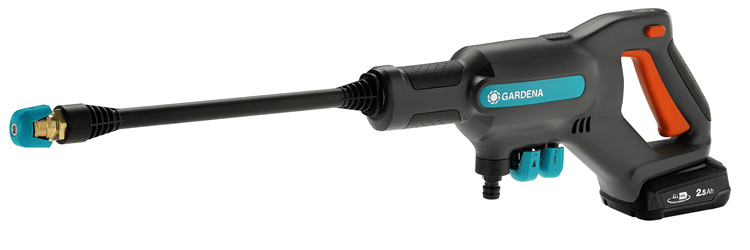 Gardena AquaClean 24/18V P4A Hochdruckreiniger Kompakt Akku 250 l/h Schwarz, Blau, Orange
