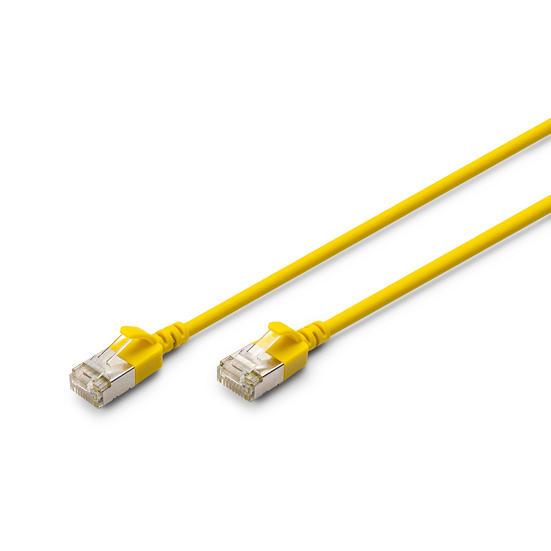 Digitus CAT 6A F-FTP Slim Patchkabel, 1m, Gelb