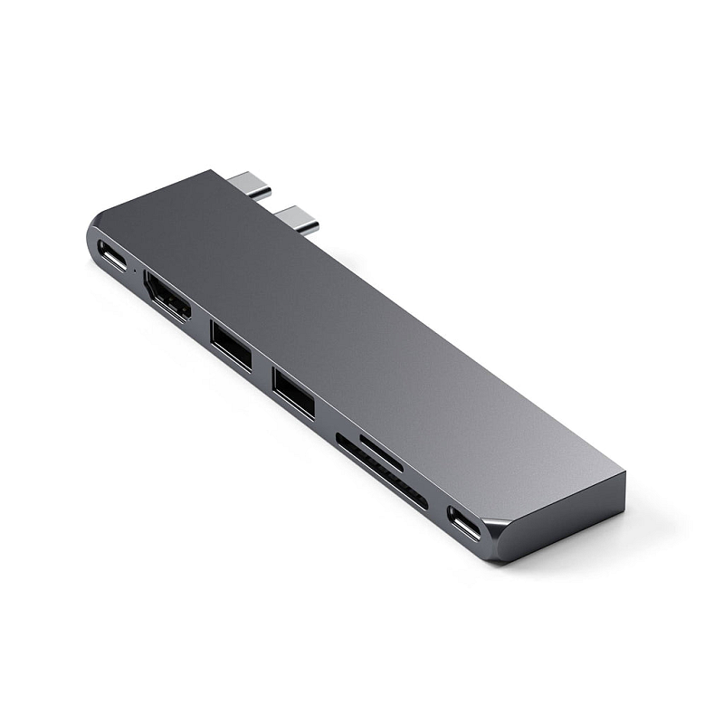 Satechi ST-HUCPHSM laptop-dockingstation & portreplikator Andocken USB 3.2 Gen 2 (3.1 Gen 2) Type-C Grau