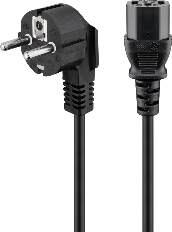 Goobay 68604 Stromkabel Schwarz 1,5 m Netzstecker Typ F C13-Koppler