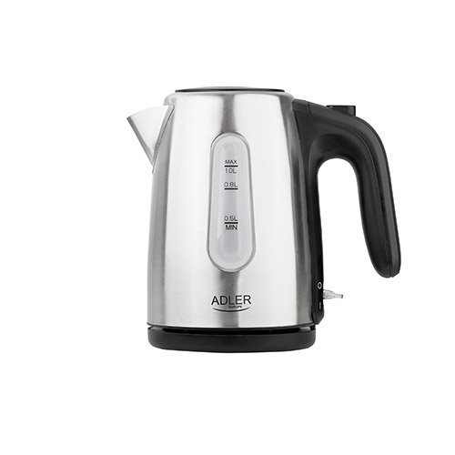 Adler AD 1273 Wasserkocher 1 l 1200 W Schwarz, Haselnuss, Edelstahl