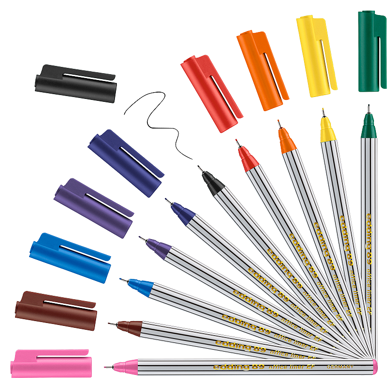 Edding 89 Office EF Fineliner Fein Schwarz, Rot, Blau, Grün, Gelb, Orange, Braun, Violett, Pink, Hellblau 10 Stück(e)