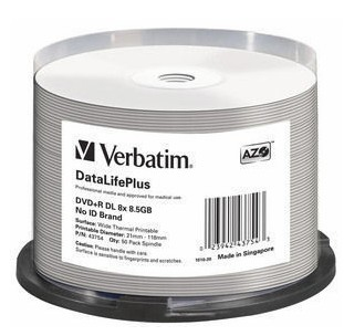 Verbatim DataLifePlus 8,5 GB DVD+R DL 50 Stück(e)