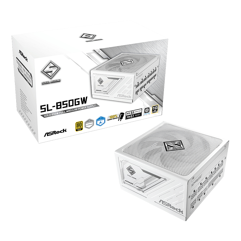 Asrock SL-850GW Steel Legend Netzteil 850 W 20+4 pin ATX ATX Weiß