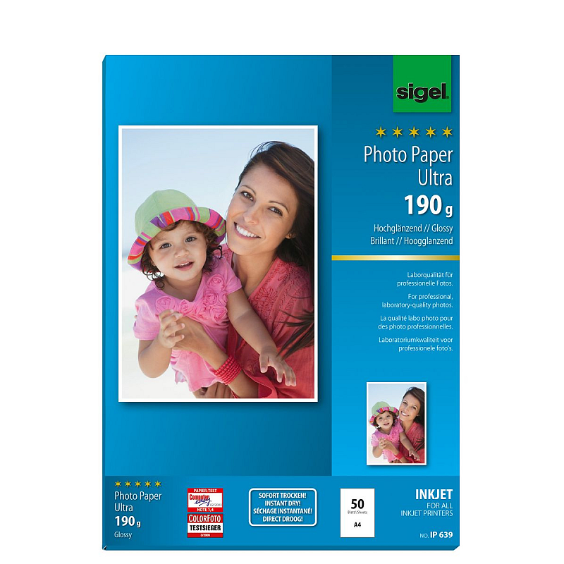Sigel IP639 Druckerpapier A4 (210x297 mm) Glanz 50 Blätter Weiß