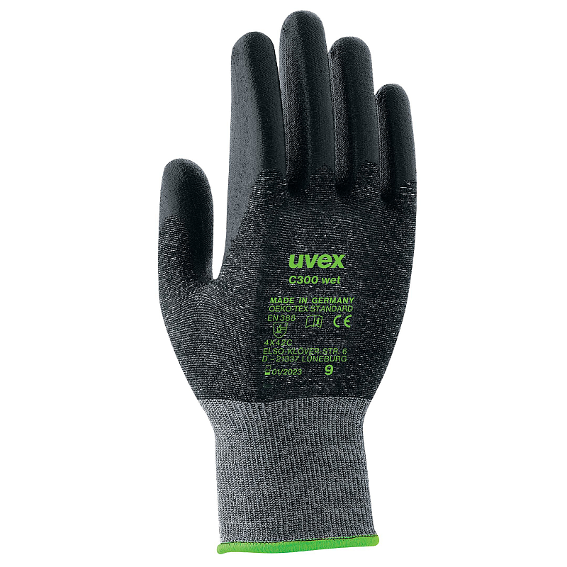 Uvex C300 wet Schwarz, Grau Polyethylen, Viskose, Polyamid, Fiberglas 1 Stück(e)