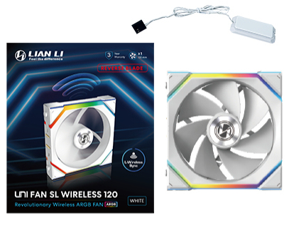 Lian Li UNI FAN SL Wireless 120 Reverse Blade Computergehäuse Ventilator 12 cm Weiß 1 Stück(e)