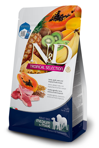 Farmina Pet Food 8010276042347 Hunde-Trockenfutter 10 kg Adult Fruits, Lamm