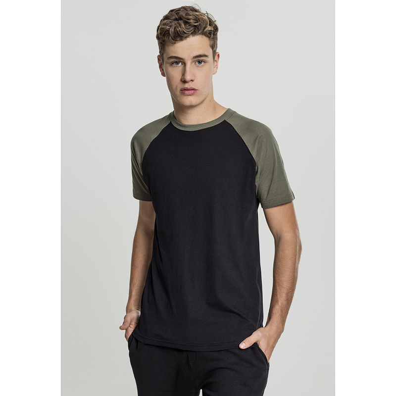 Urban Classics Raglan Contrast Tee T-Shirt Rundhals Kurzärmel Baumwolle, Trikot