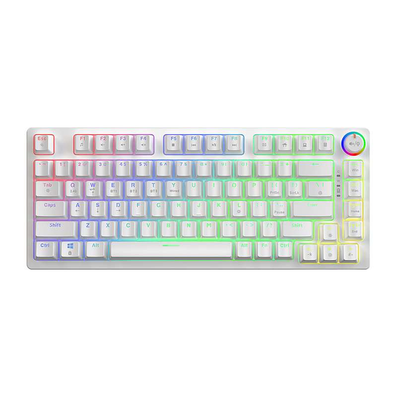 Savio Phenix WHITE GAT YELLOW Tastatur Gaming USB + Bluetooth QWERTY US International Weiß