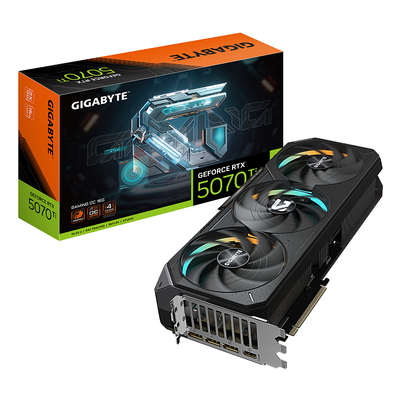 GIGABYTE GeForce RTX 5070 Ti GAMING OC 16G Grafikkarte - 16GB GDDR7, 256 Bit, PCI-E 5.0, 2588 MHz Core Clock, 3 x DP 2.1a, 1 x HDMI 2.1b, NVIDIA DLSS 4, GV-N507TGAMING OC-16GD