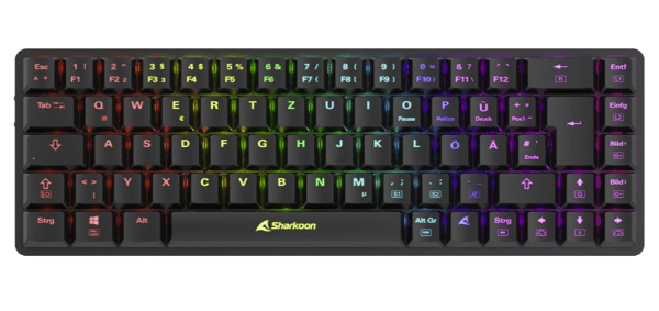 Sharkoon PureWriter W65 Tastatur Gaming RF Wireless QWERTZ Deutsch Schwarz