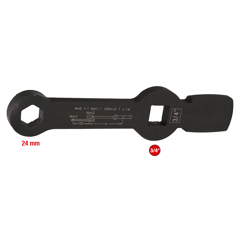 KS Tools 3/4\" Schlag-Sechskant-Schlüssel mit 2 Schlagflächen 24 mm 517.0925 1 Stück(e)
