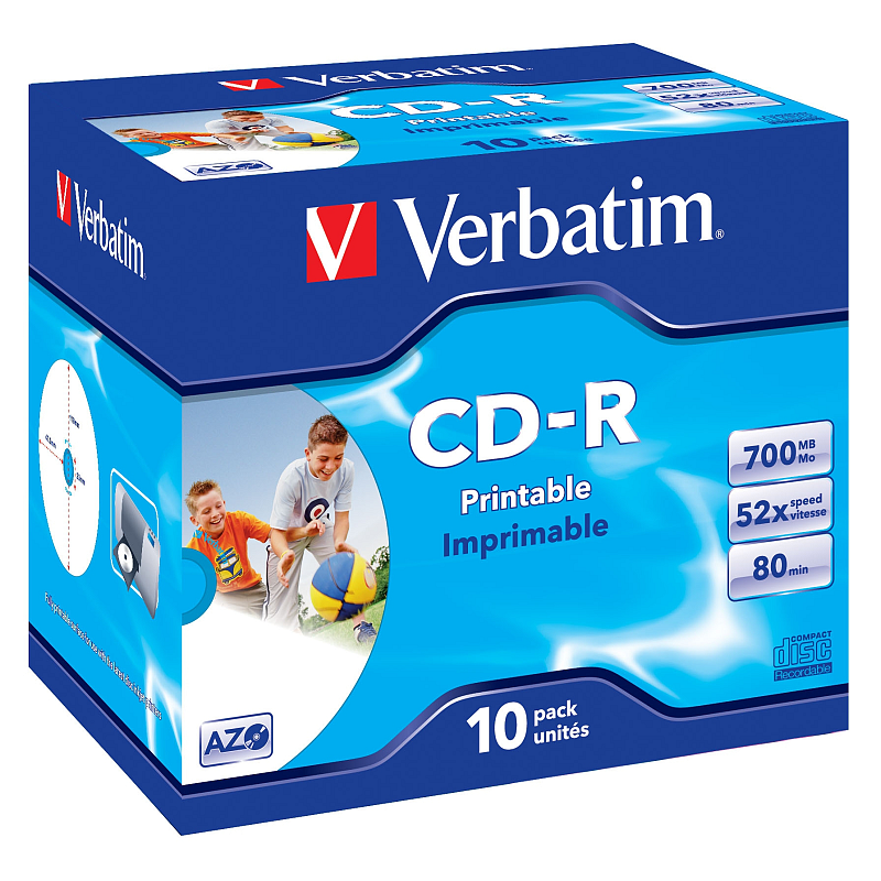 Verbatim CD-R AZO Wide Inkjet Printable 700 MB 52x 10 Stück(e)
