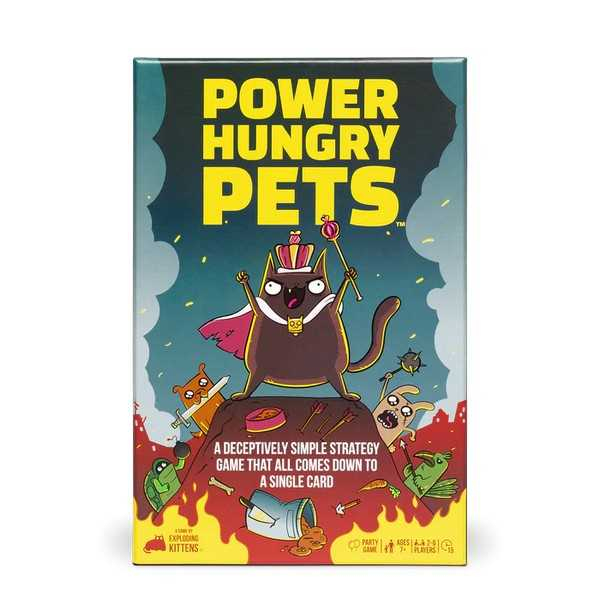 Asmodee Power Hungry Pets It’s the strategy game for people who HATE strategy games! Every card has a number and a way to torment the other players. The higher the number, the more vicious the card. You only have two cards, so decide which to keep and which to use to backstab, steal from, or obliterate the other players. That’s right, you only ever need to make one choice at a time–it’s a breeze…until it isn’t! In the end, the person left with the highest card wins! This is a Love Letter ™ Game that’s easy-to-learn, quick-to-play, and powerfully funny! Kartenspiel