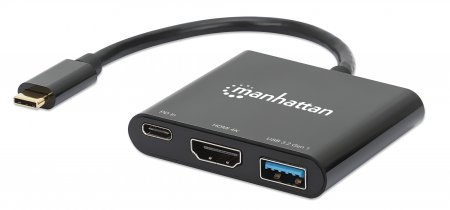 Manhattan 130622 laptop-dockingstation & portreplikator Kabelgebunden USB 3.2 Gen 1 (3.1 Gen 1) Type-C Schwarz