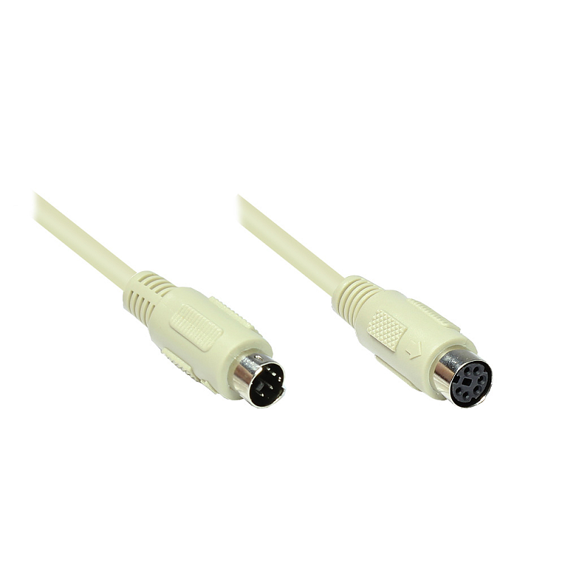 Alcasa PS/2 5m PS/2-Kabel 6-p Mini-DIN Beige
