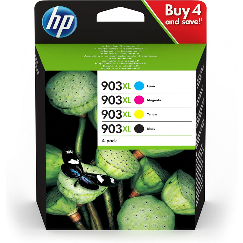 HP 903XL Druckerpatrone 4 Stück(e) Original Hohe (XL-) Ausbeute Schwarz, Cyan, Magenta, Gelb
