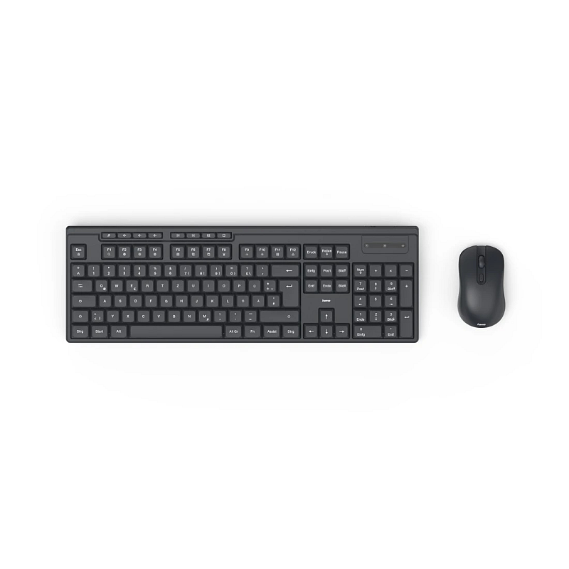 Hama WKM-200 Tastatur Maus enthalten Heimbüro RF Wireless QWERTZ Deutsch Schwarz