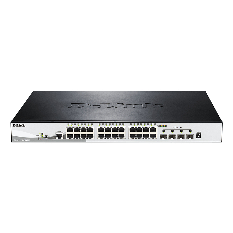 D-Link DGS-1510-28XMP Managed L2/L3 Gigabit Ethernet (10/100/1000) Power over Ethernet (PoE) Schwarz, Grau