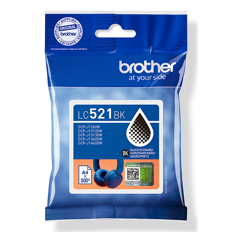 Brother LC521BK Druckerpatrone 1 Stück(e) Original Schwarz
