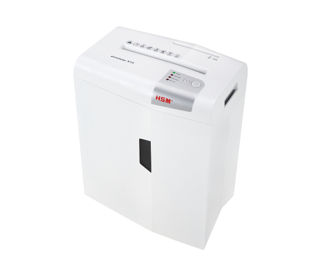 HSM X10 Aktenvernichter Partikelschnitt-Zerkleinerung 58 dB 22 cm Silber, Weiß
