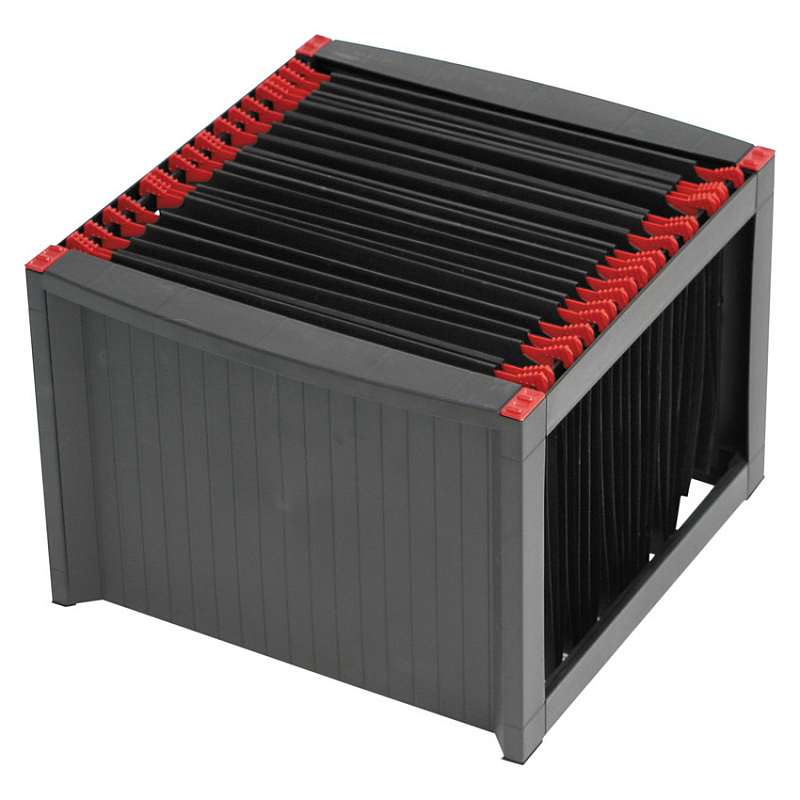 Helit H6110092 Schreibtischablage Kunststoff Schwarz, Rot