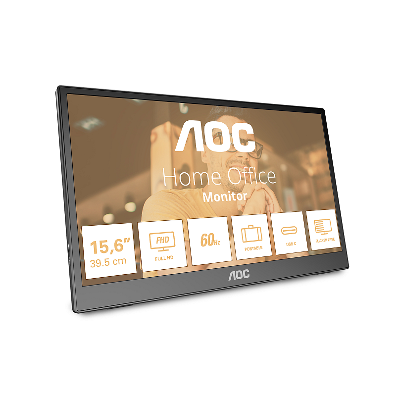 AOC 16T3EA TV-Gerät/Monitor tragbar Schwarz 39,6 cm (15.6") 1920 x 1080 Pixel