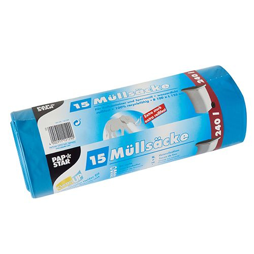Papstar 12129 Abfallbeutel 240 l Blau 15 Stück(e)