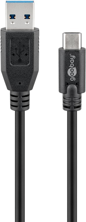 Goobay 71221 USB Kabel USB 3.2 Gen 1 (3.1 Gen 1) 2 m USB A USB C Schwarz