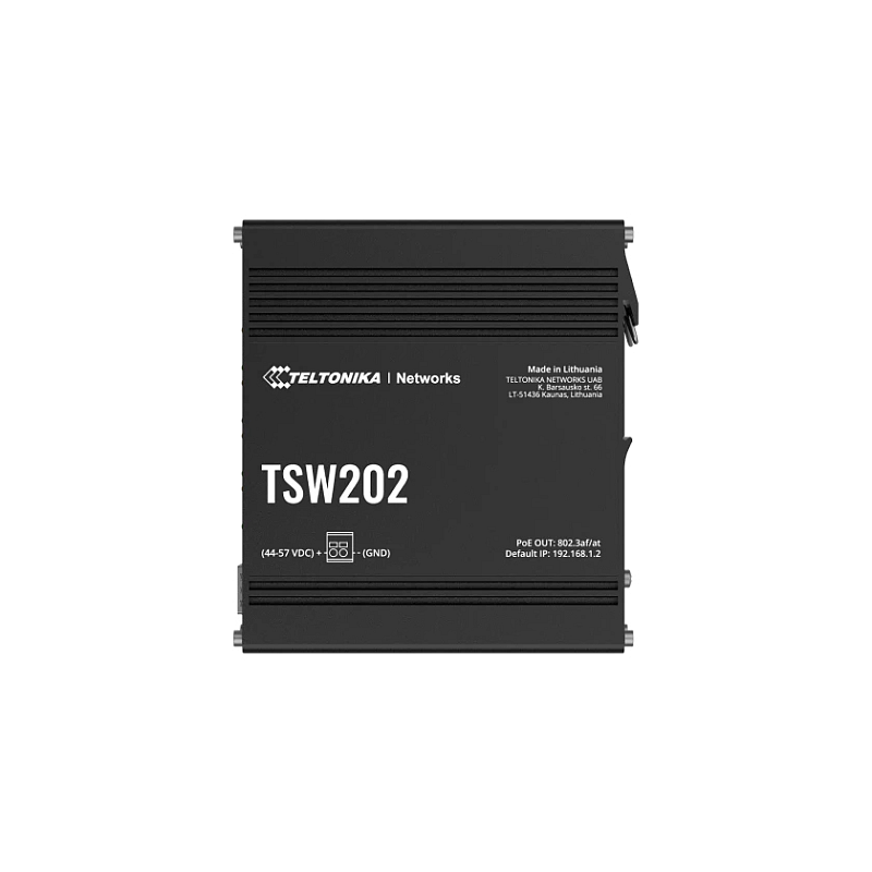 Teltonika TSW202 Managed L2 Gigabit Ethernet (10/100/1000) Power over Ethernet (PoE) Aluminium, Blau