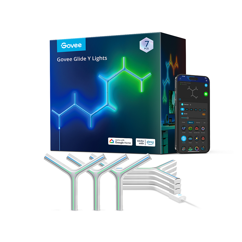 Govee Glide RGBIC Y Lights Intelligente Wandleuchte Wi-Fi/Bluetooth 72 W