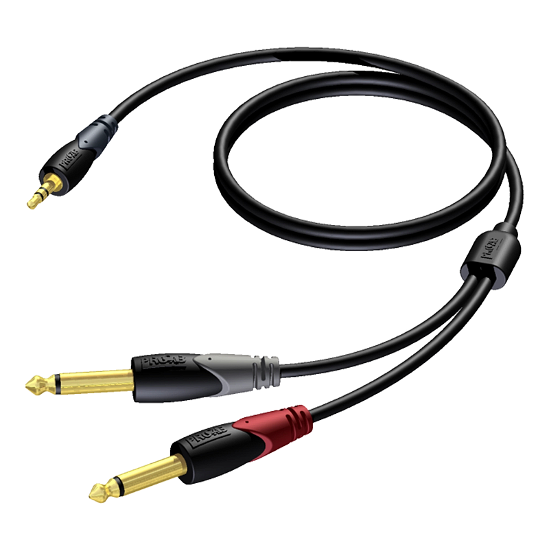 PROCAB CLA713 Audio-Kabel 1,5 m 3.5mm 2 x 6.35mm Schwarz