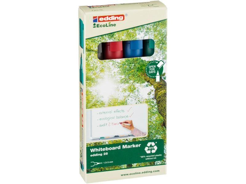Edding 28-E4 Permanent-Marker Feine Spitze Schwarz, Blau, Grün, Rot 4 Stück(e)