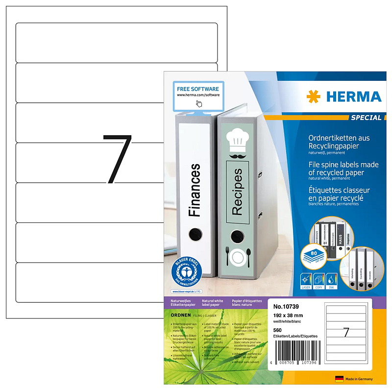 HERMA 10739 Druckeretikett Weiß Selbstklebendes Druckeretikett