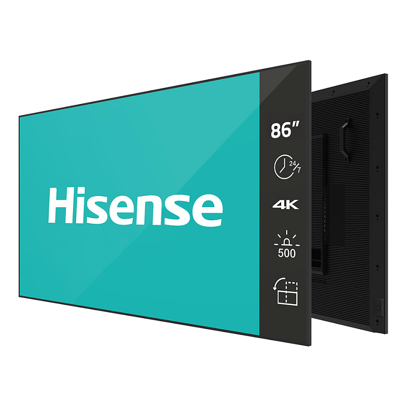 Hisense 86” 4K IPS UHD Digital Signage Display - 24/7 Operation Digitale A-Platine 2,18 m (86") WLAN 500 cd/m² 4K Ultra HD Schwarz Android 11 24/7