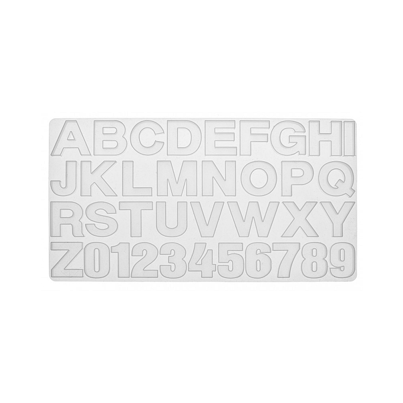 GLOREX Silikon-Form Buchstaben+Zahlen 36-teilig