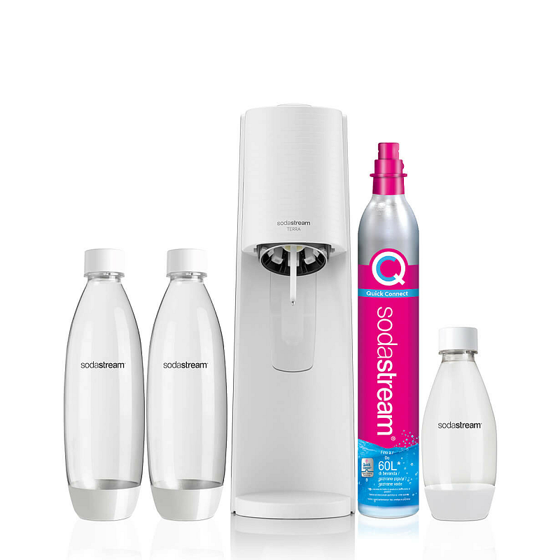 SodaStream Terra Bianco Value Pack Metall, Kunststoff, Polyethylenterephthalat Weiß