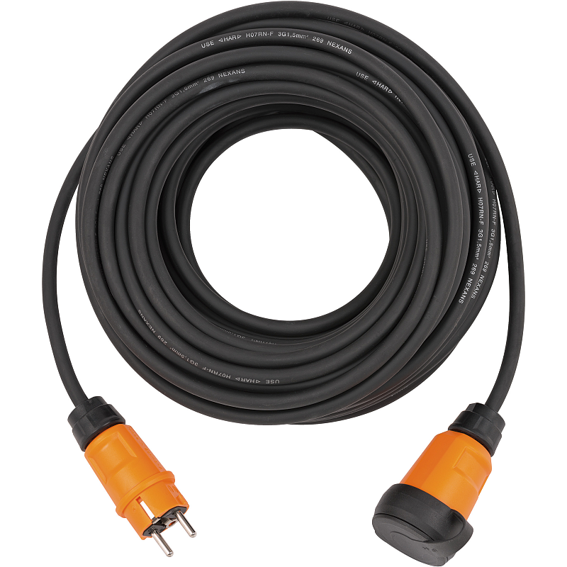 Brennenstuhl 9161250100 Verlängerungskabel 25 m 1 AC-Ausgänge Draußen Schwarz, Orange