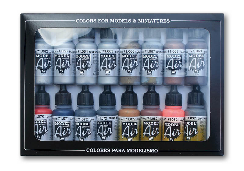 Vallejo 71.181 Acrylfarbe 17 ml Aluminium, Blau, Messing, Kupfer, Gold, Grau, Rot, Silber Flasche