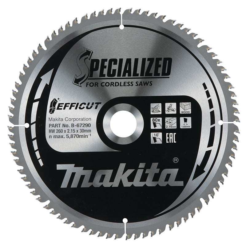 Makita B-67290 Kreissägeblatt 26 cm 1 Stück(e)